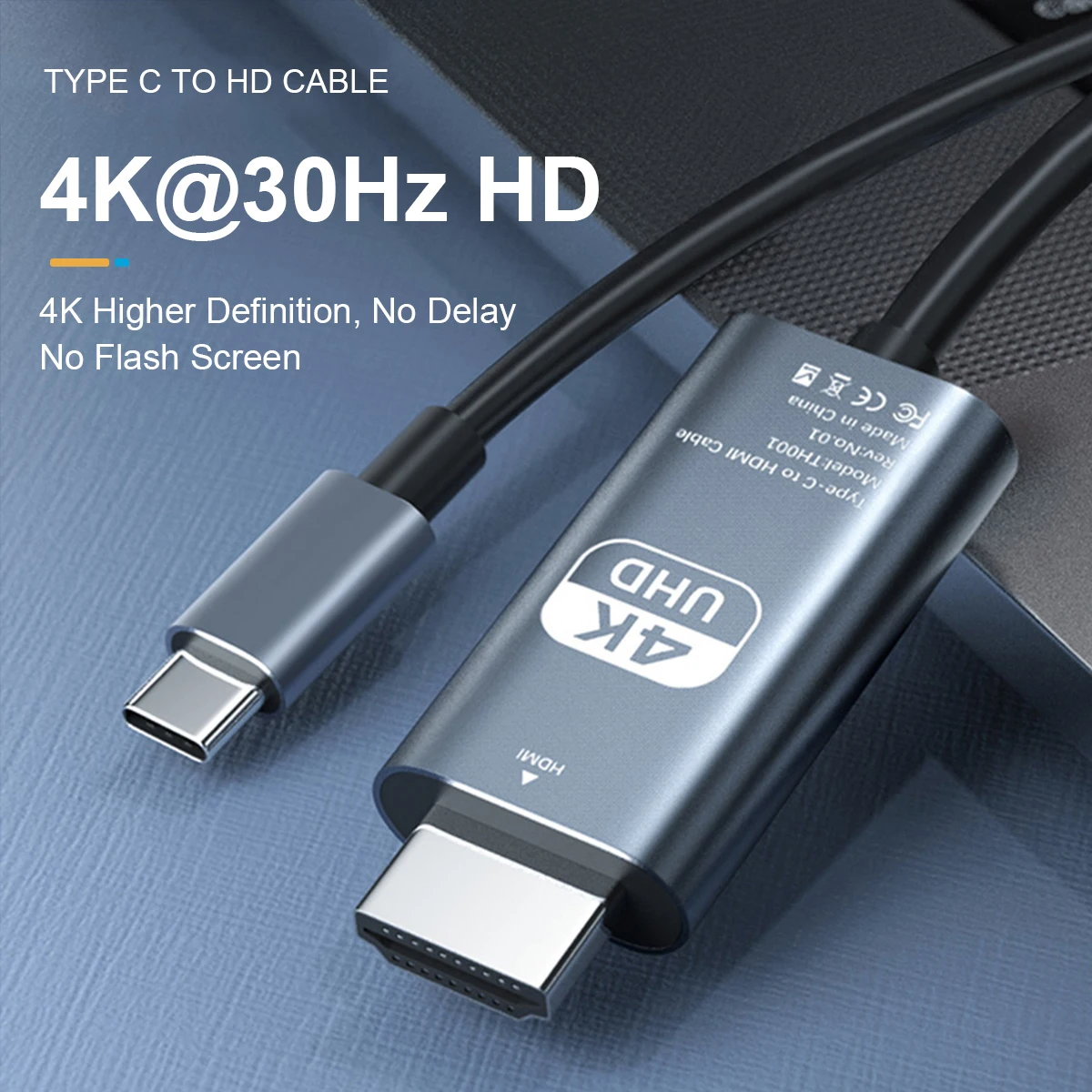 Gopala USB C to HDMI Cable 6.6ft | 4K@30Hz Cord for Home Office, (Thunderbolt 3/4 Compatible) with iPhone 15 Pro Max, MacBook