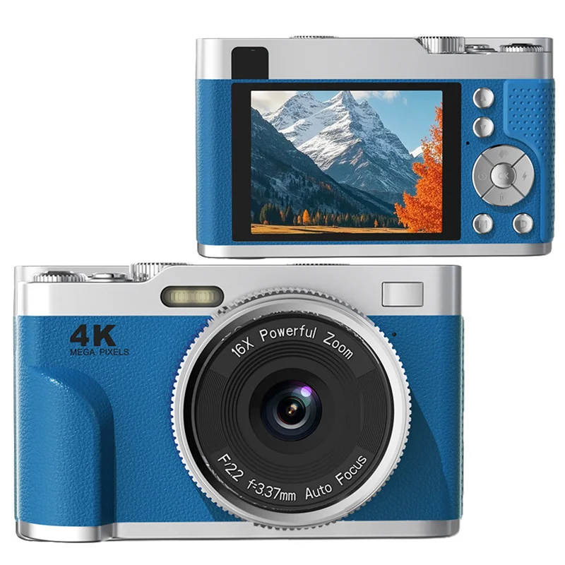Aparat cyfrowy Lenovo HD 4K 68MP z 16-krotnym zoomem automatycznym, inteligentnym autofokusem, funkcją stabilizacji obrazu, kompaktowy, przenośny aparat CCD, idealny na podróże, dla studentów, jako prezent. — zdjęcie produktu 7