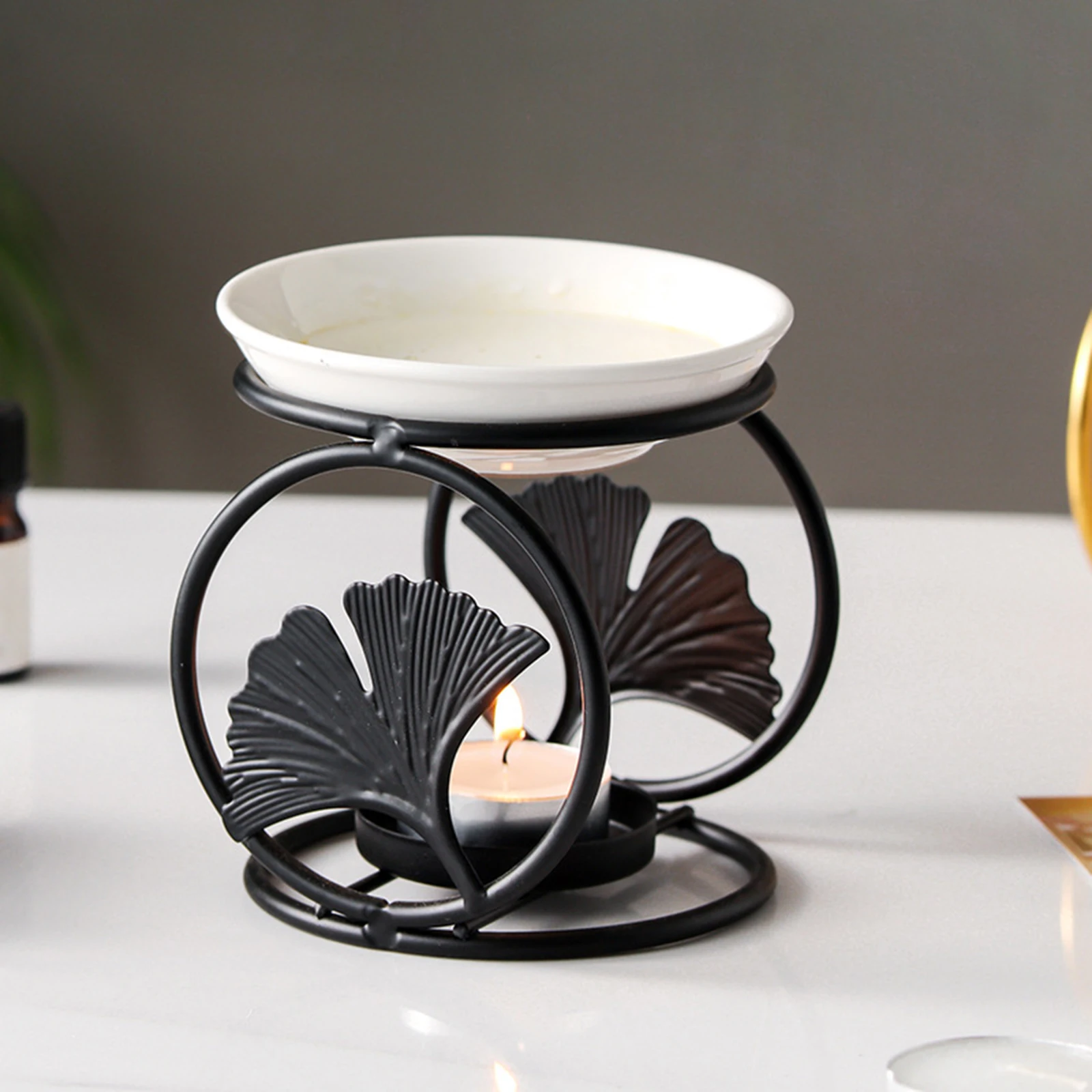 Modern Aromatic Oil Burner Deer Ceramic Essential Oil Candle Holder Wax Melt Burner Warmer Melter Fragrance for Home Office