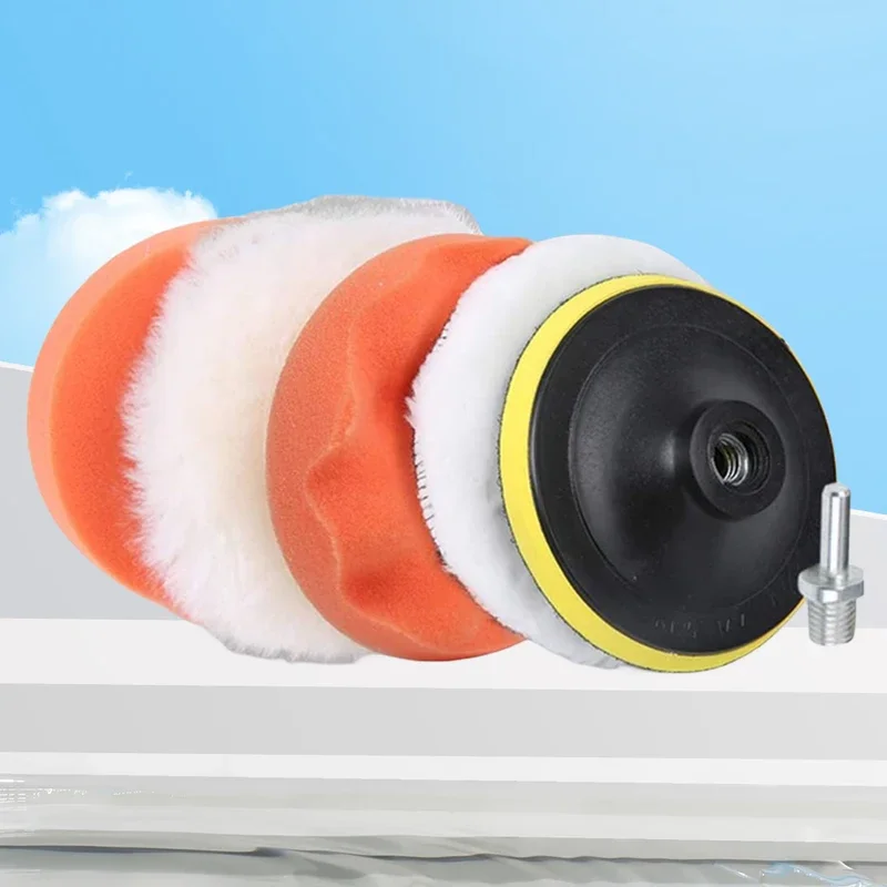 3/4/5 Inch Drill Car Polisher Wool Car Polishing Sponge Pads Kit Reusable Polishing Machine Wax Pads Buffing Waxing Clean Polish