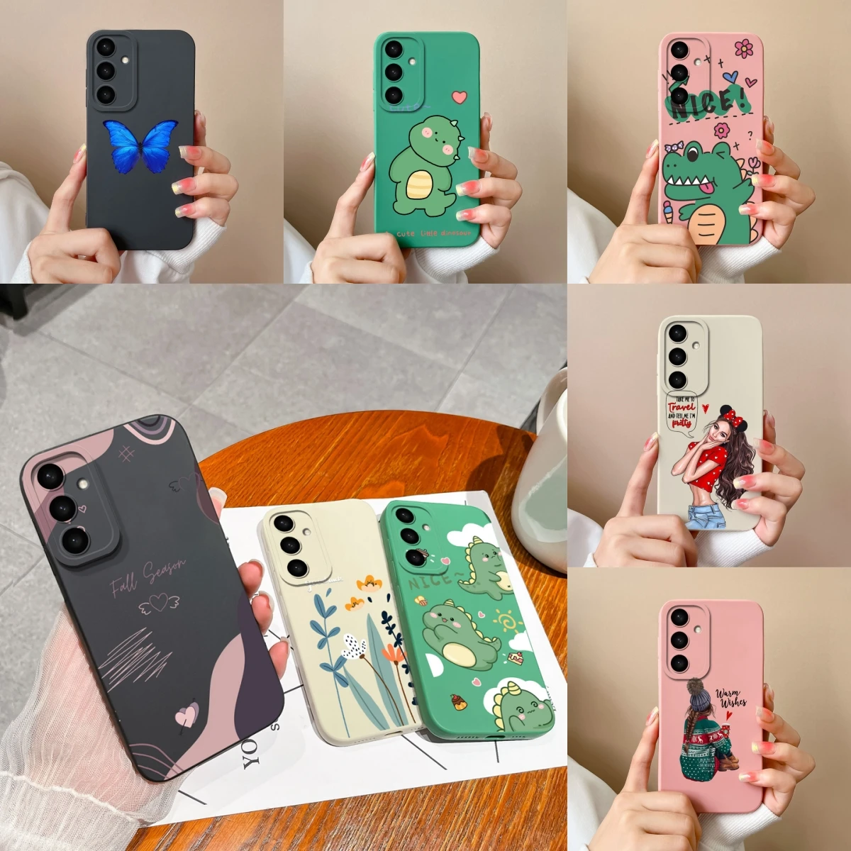 For Samsung Galaxy S24 S24 Plus Case Lovely Dinosaur Silicone Liquid Protective Fashion Simplicity For Samsung s24 s24plus Funda