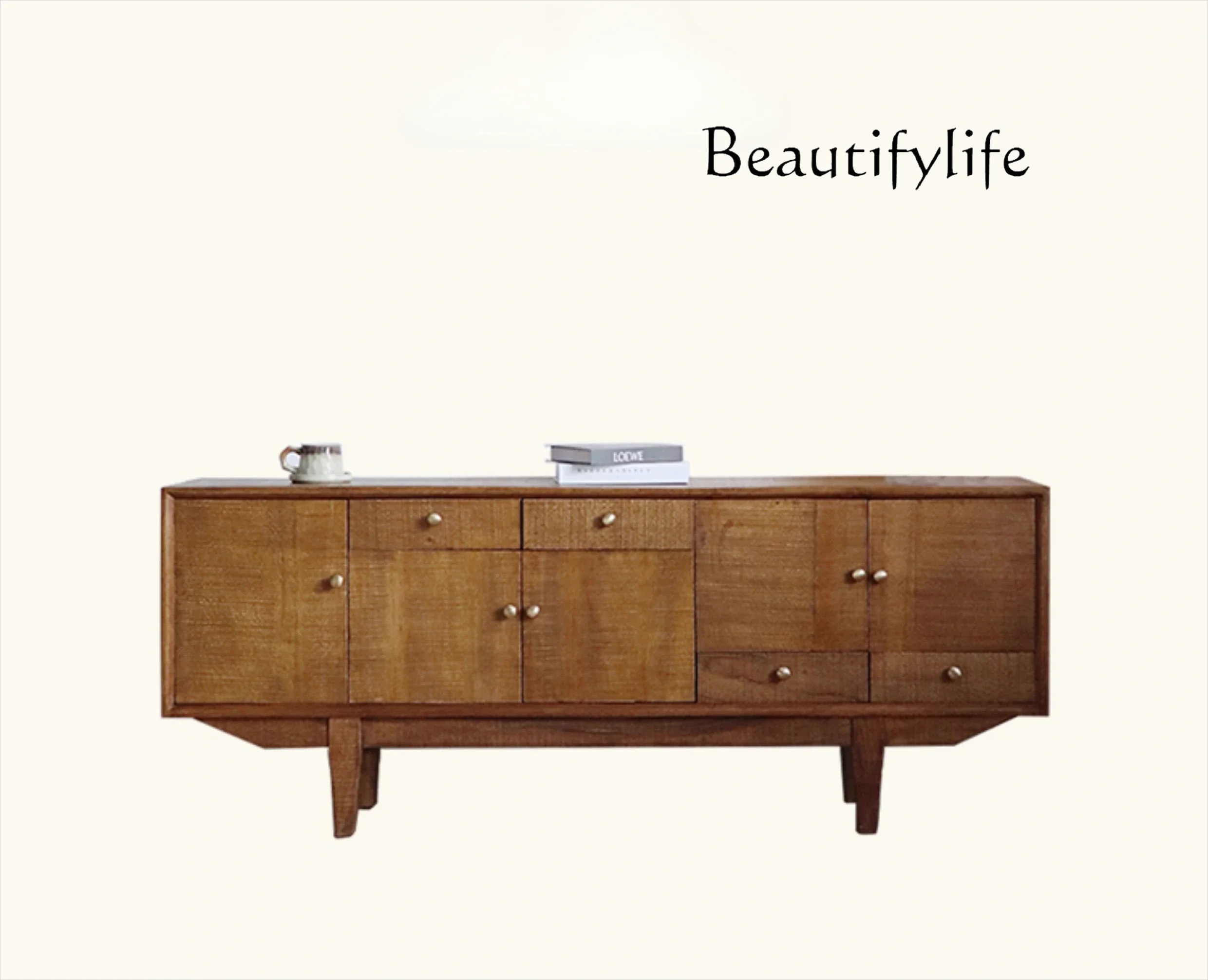 

LXMedieval TV cabinet, living room solid wood storage cabinet, retro Japanese dining side cabinet, sofa back cabinetsss