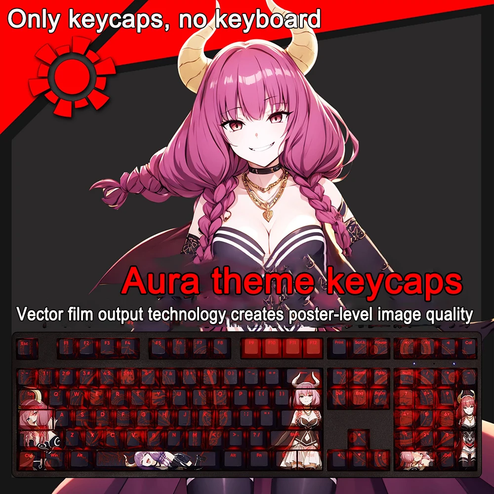 

Набор из 108 клавиш Frieren Beyond Journey's End, PBT-кейкапы с подсветкой, мультяшные аниме-кейкапы для игровых клавиатур ANSI 61, 87, 104, 108