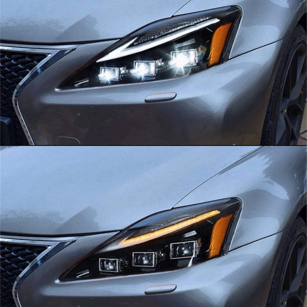 2 Stück LED-Scheinwerfer für Lexus IS250 IS350 2006-2013 Frontleuchten-Set mit DRL und sequenziellem Blinker