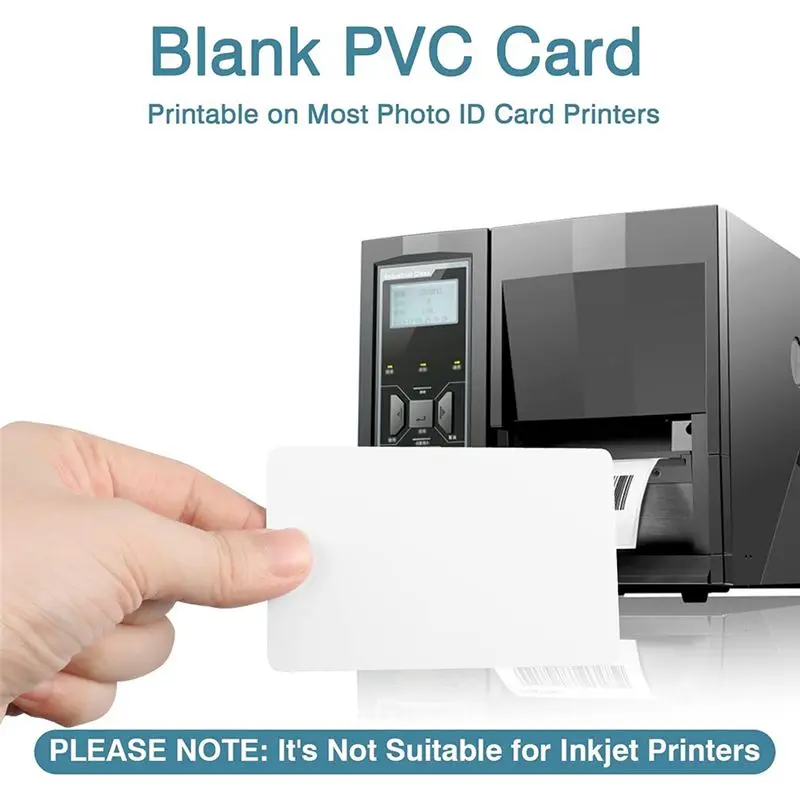 AEF7-премиумные пустые ПВХ-карты, белые пластиковые карты графического качества CR80 30Mil для принтеров с бейджами фото