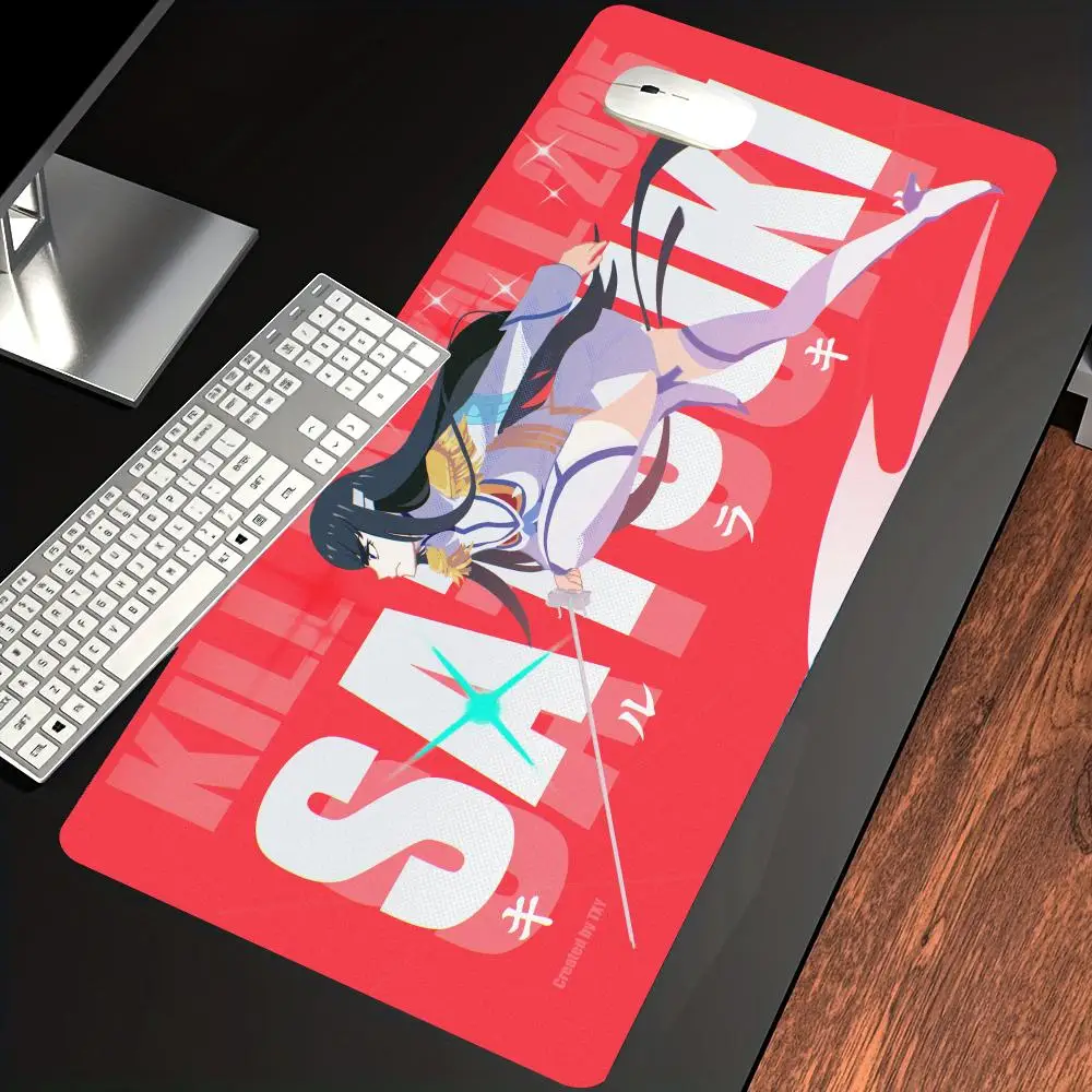 

HYBXAXC Desk Mat Non Slip Rubber Mouse Pad, Red Background Anime Character Art Design for Gaming Office Decor