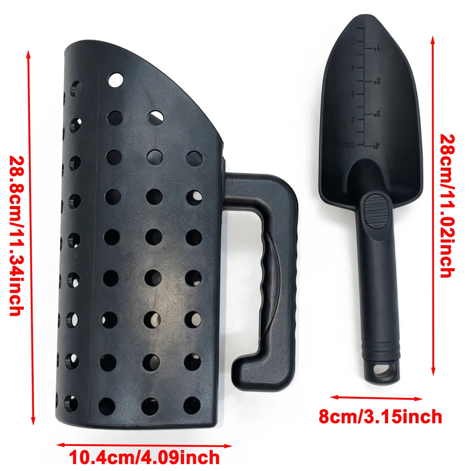 Metal Detecting Sand Scoop Set, Portable Sturdy ABS Plastic Sand Scoop & Trowel, Ergonomic Hand Digging Tools for Beach Treasure