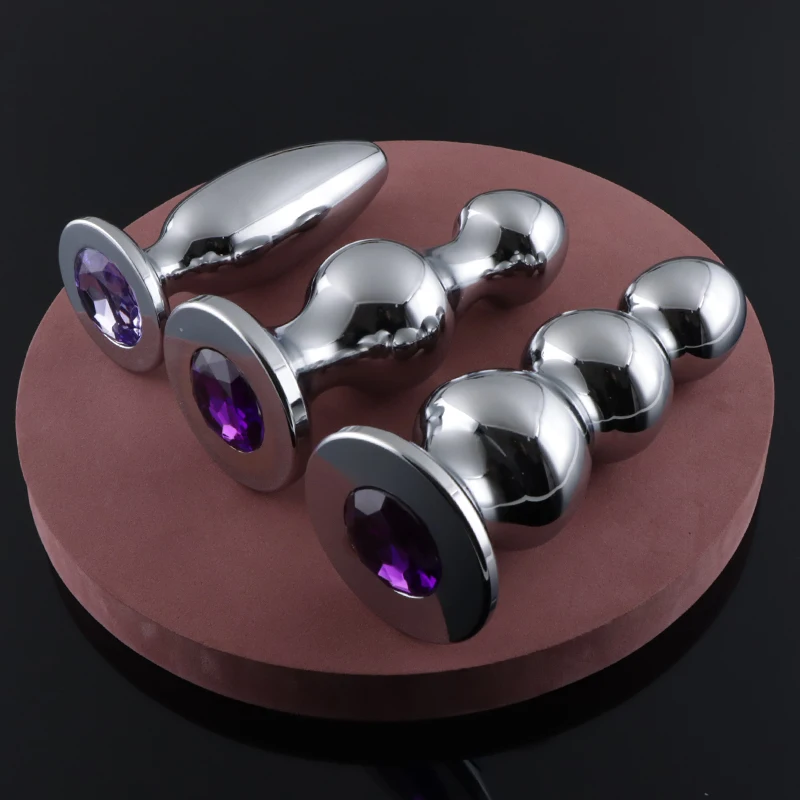 New Stainless Steel Prostate Massage Butt Plug Heavy Anus Beads with Ball Sex Toys for Men/ Women/Gay Metal Anal Plugs Anus Toys