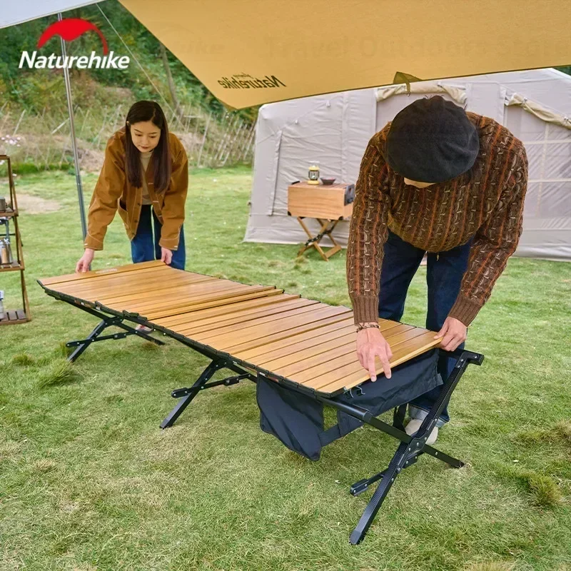 Imagem -05 - Naturehike-alumínio Liga Portátil Camping Mesa Folding Bed Table Piquenique Board Acessórios de Equipamento ao ar Livre Nh19x003