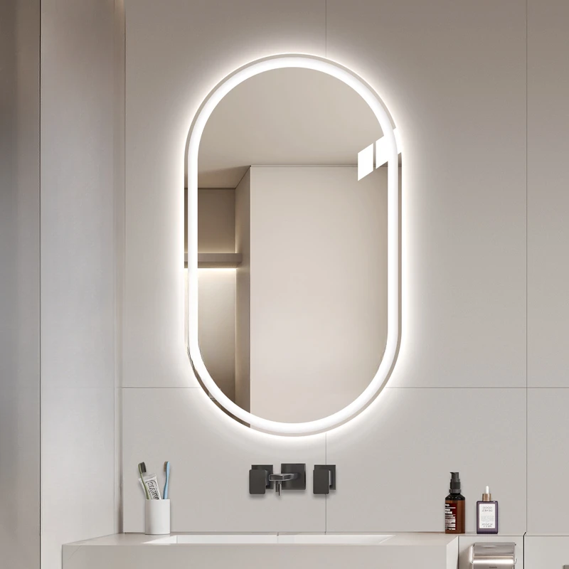 Smart bathroom Anti-fog mirror Runway-shaped touch screen Mirror with light Wash table Makeup mirror