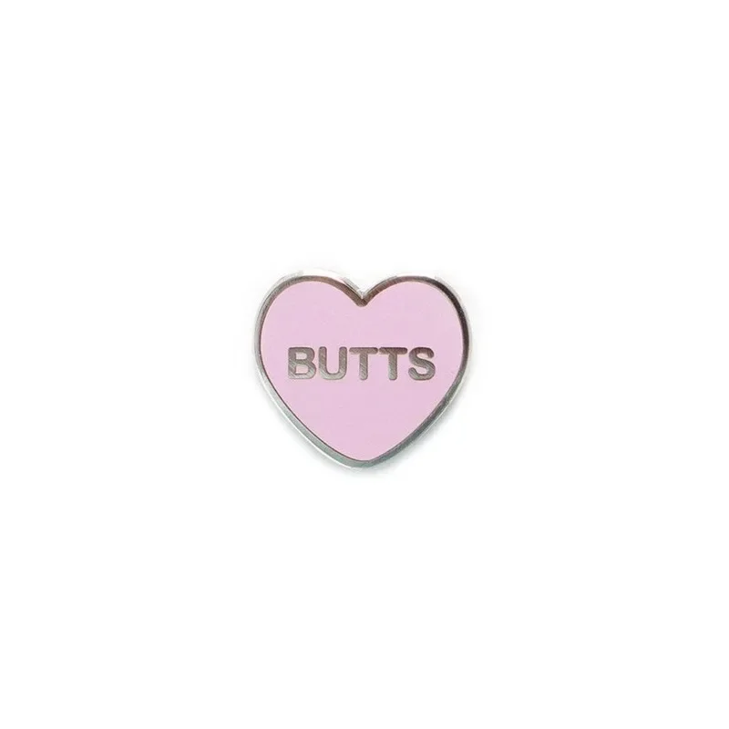 Butts Candy Heart Hard Enamel Pin Metal Badge Brooch for Jewelry Accessory