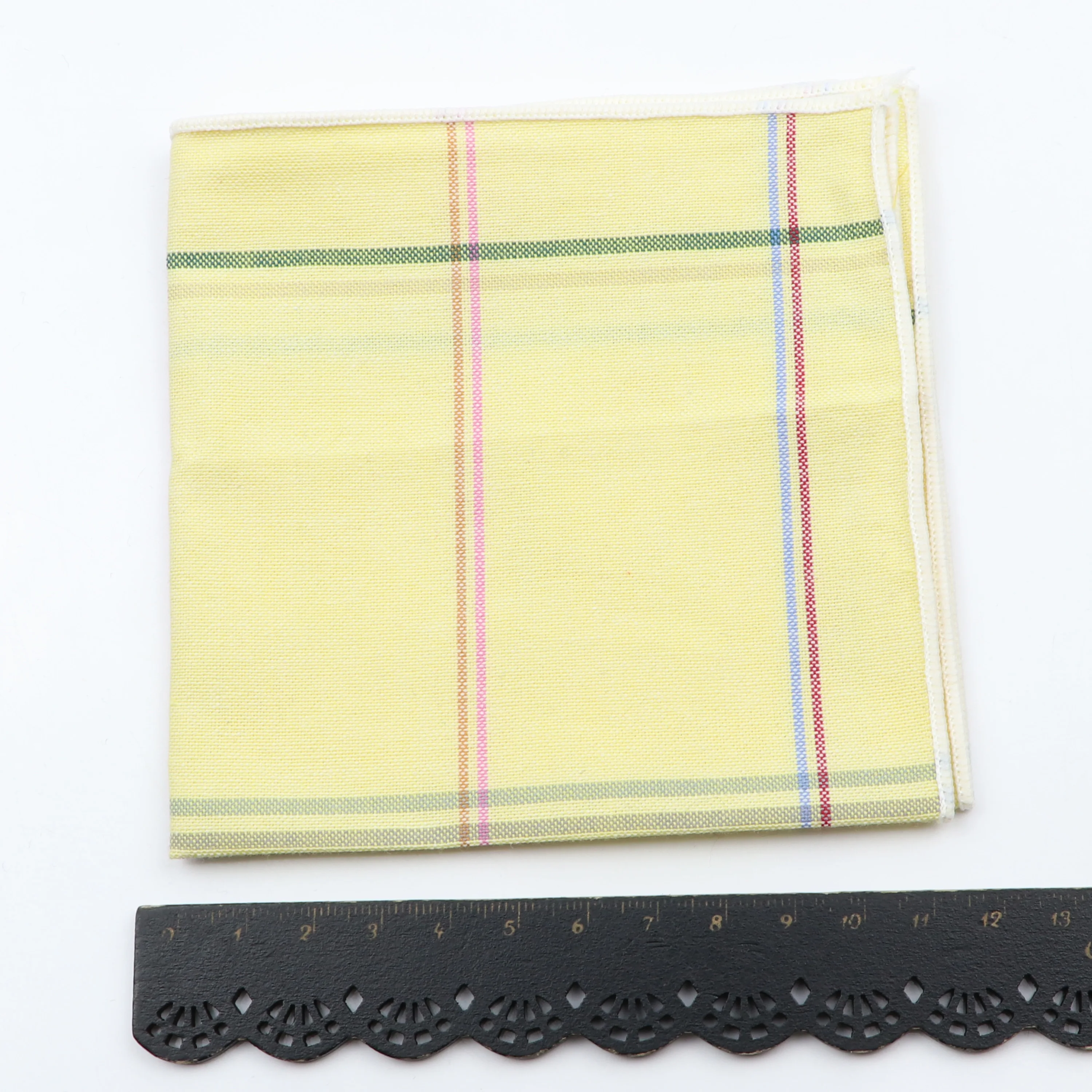 High Quality Hankerchief Scarves Brown Plaid Striped Business Suit Hankies Cotton Casual Men's Pocket Square Handkerchiefs