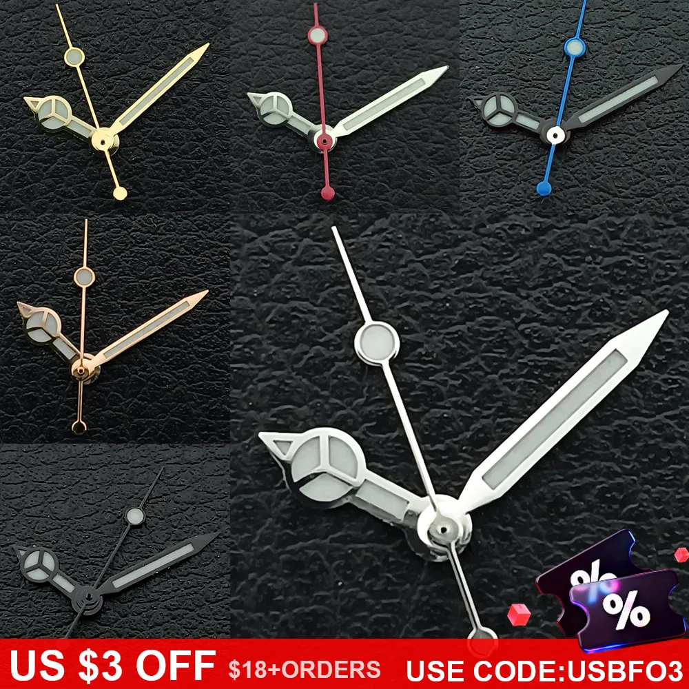 

Watch Hands C3/bgw9 Blue Green Luminous fit NH-35-36 Movement Mechanical Wrist Watch Accessories Silver Gold Rose Gold Black