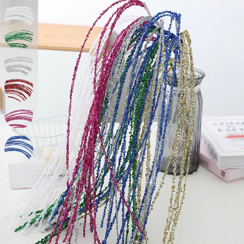 

Premium Glitter Christmas Branches Artificial Wheat Ears with Tassels Xmas Tree Ornament for Home Party Decoration Supplies