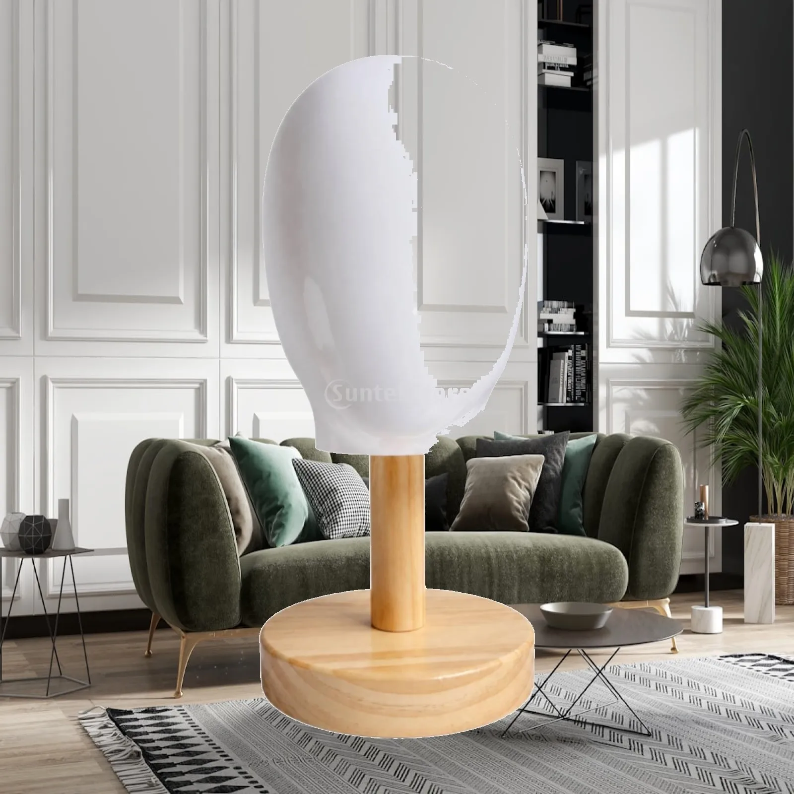 Detachable Mannequin Head Display Stand Lightweight Mannequin Head with Base Hairpiece Display Stand with Wooden Base Portable