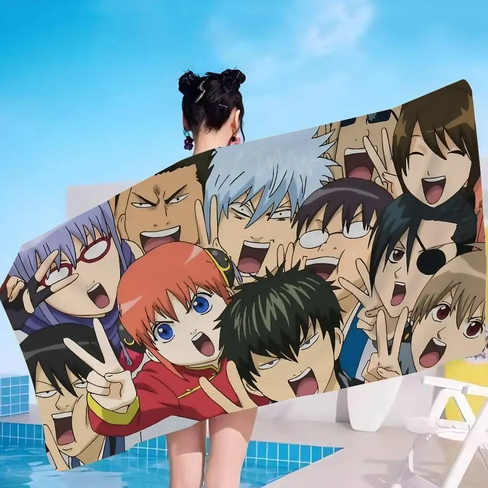 Classic Comedy Anime G-Gintama Bath Towel Microfiber Soft Water Absorbing Breathable For Girl Decorative Cartoon Beach Towel