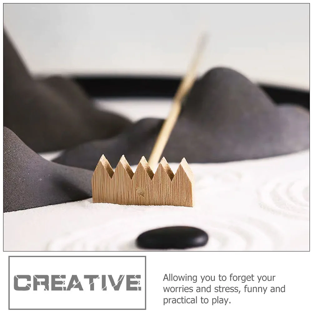 คราดทรายขนาดเล็ก 4 ชิ้น ทำจากไม้ไผ่ สำหรับตกแต่งโต๊ะทราย งานฝีมือ สร้างบรรยากาศเซน ผ่อนคลาย