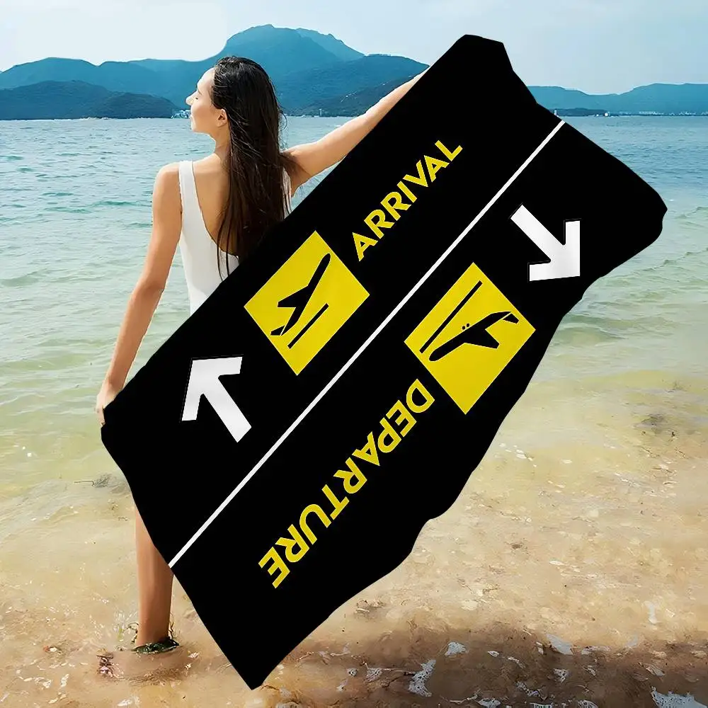 Airport Runway Microfiber Blanket Quick Drying Beach Towels Oversized Printing Super Absorbent Pool Towel Blanket