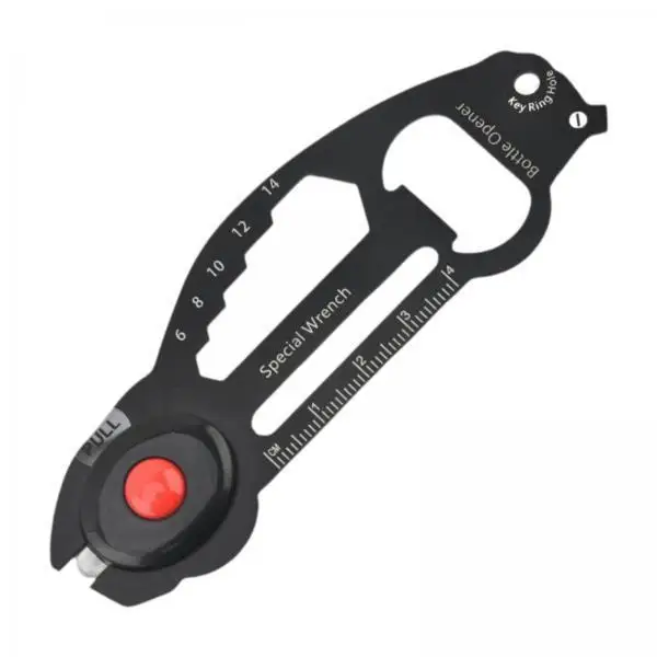Everyday Carry Multitool Keychain Hex Wrench Stainless Steel Card LED Screwdriver Ruler Opener for Men Gift