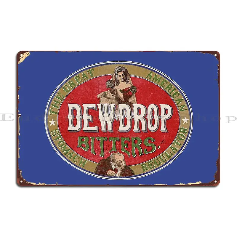 Dewdrop Bitters The Great American Stomach Regulator Metal Plaque Poster Cinema Design Club Bar Garage Plaques Tin Sign Poster