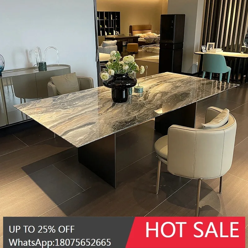 SGF New Marble Top Villa Mansion Clubhouse Dining Table with High-End Feel