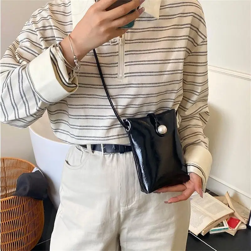 

Элегантная женская сумка через плечо из искусственной кожи, сумка-ведро для мобильного телефона, модный подарок для пригородных поездок