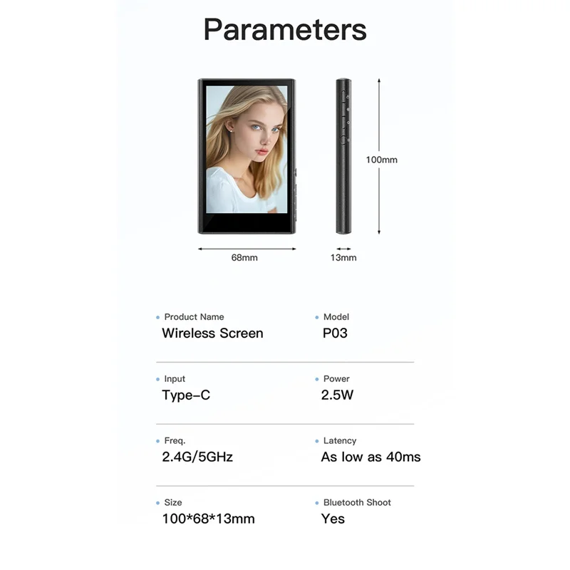 L62A téléphone Selfie moniteur écran réglable Bluetooth support magnétique connexion sans fil caméra arrière Selfie moniteur écran