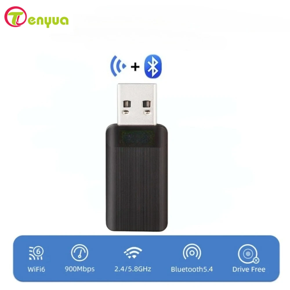 

AX900 USB WiFi 6 Bluetooth 5.4 адаптер 2в1 Dongle двухдиапазонный 2,4G и 5 ГГц USB сетевой беспроводной Wlan-приемник для Win 10/11