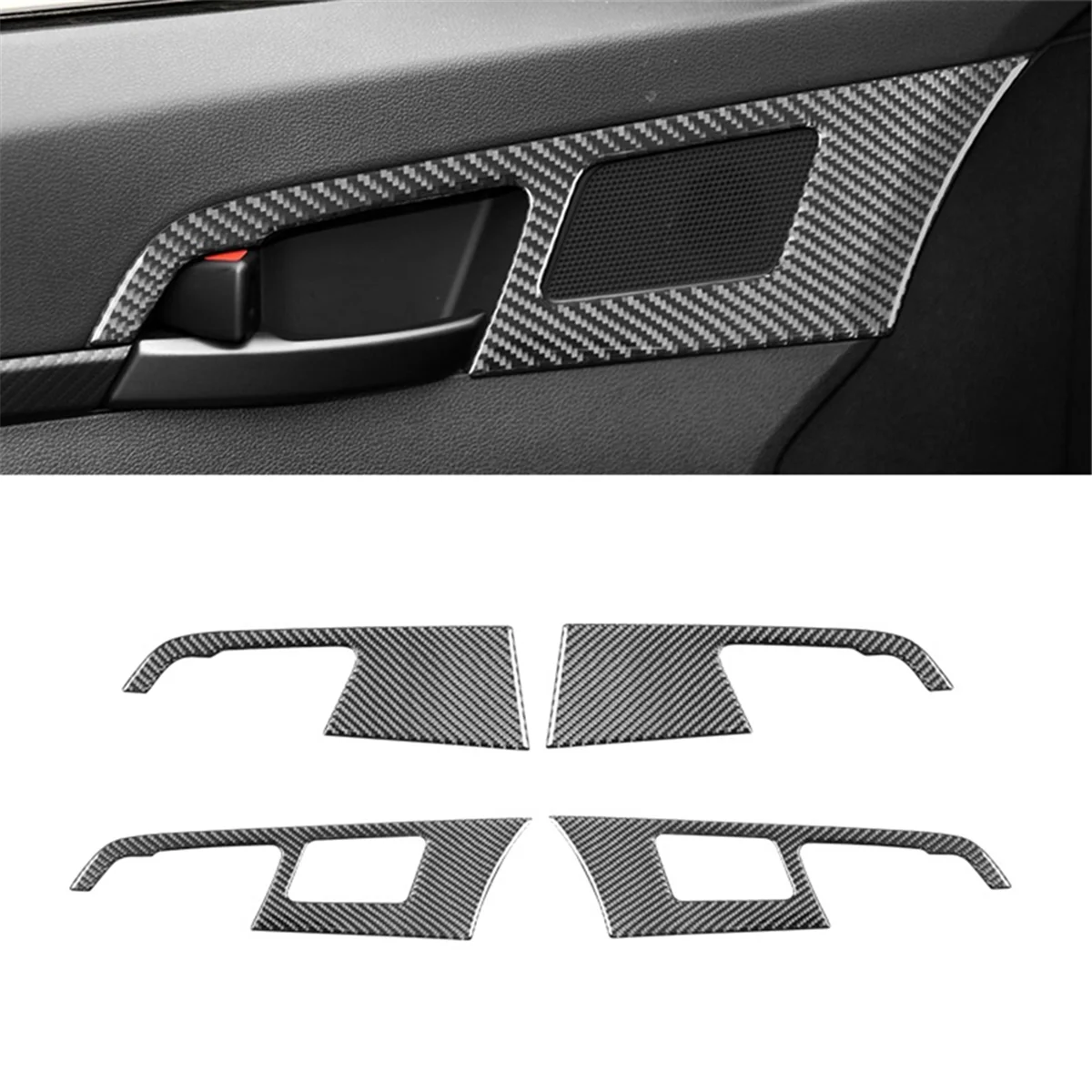 Soft Carbon Fiber for Hyundai Elantra 2017 2018 2019 2020 Car Inner Door Handle Frame Panel Cover Trim Accessories