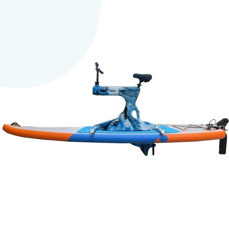 for Adults, All-in-One Floating Board forLake&Sea Recreation 2-in-1 Inflatable SUP & Water Bike Combo, Foldable PE Pedal System
