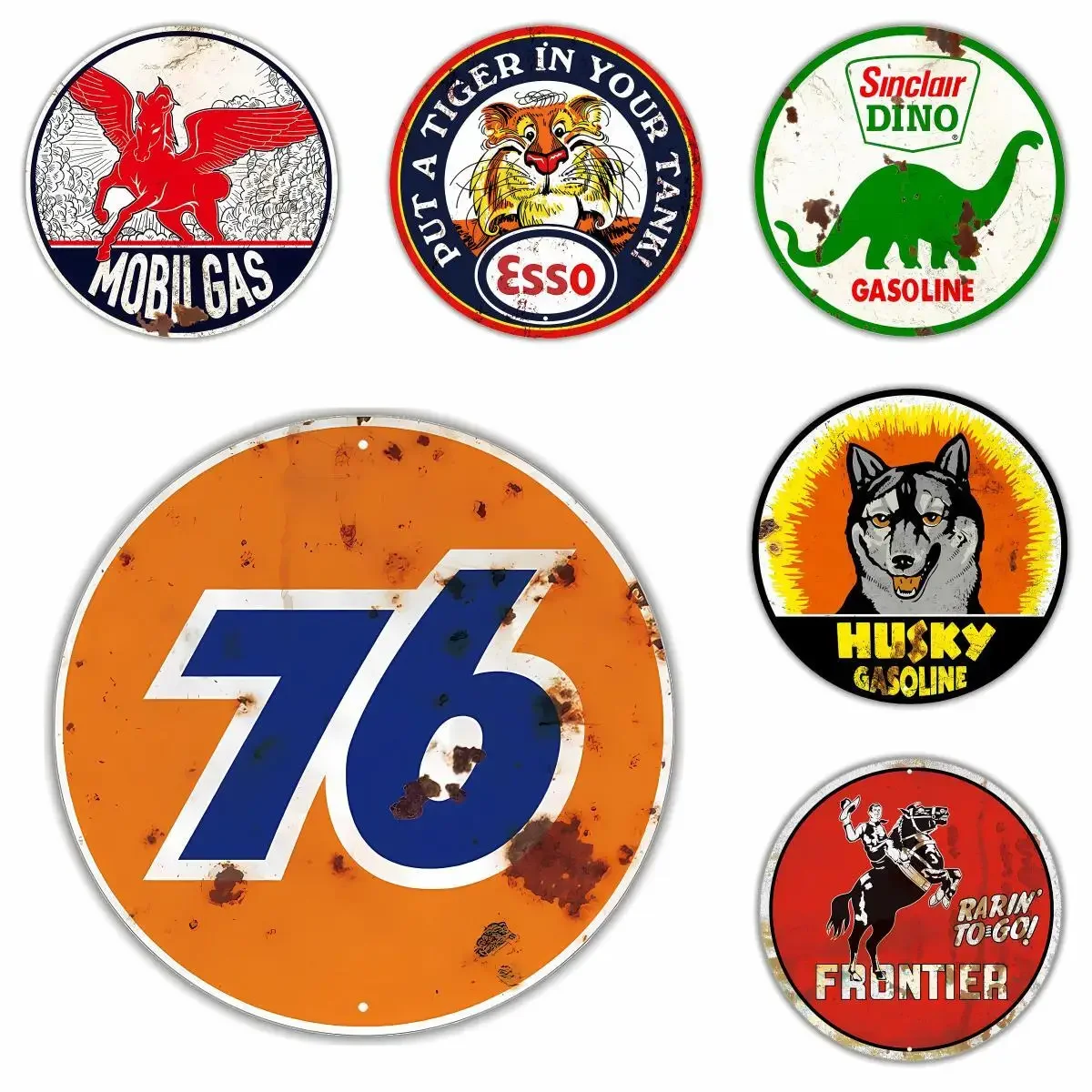 Круглая алюминиевая эмблема Husky для Fuel Corporation, значок для газа, синтетического масла, винтажные газовые знаки для дома