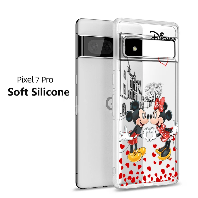 Mickey & Minnie Mouse Love For Google Pixel 8 7 6 Pro 6a 5 5a 4 4a XL 5G custodia trasparente per telefono Shell