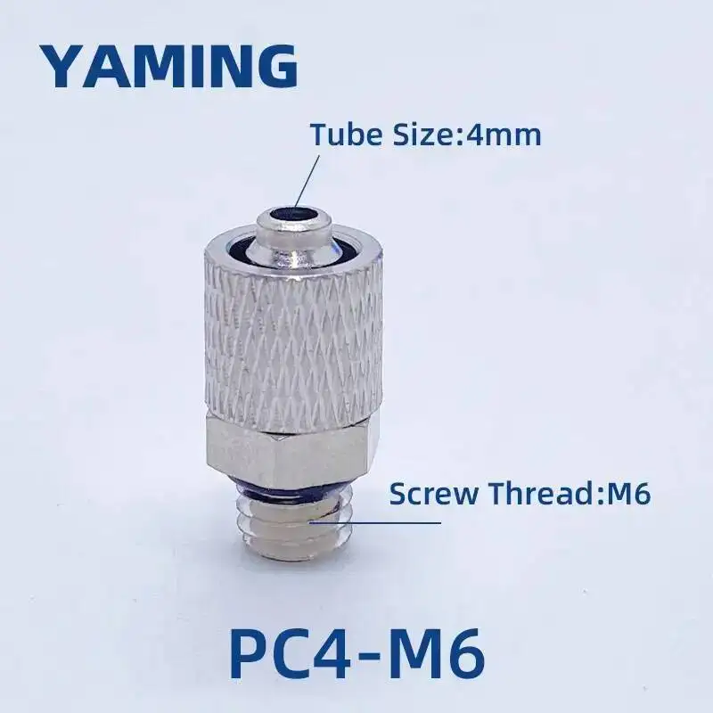 10pcs PC4-M5 M6 PC6 PL4 PL6 Pneumatic Fitting Quick Fast For Air Hose Connector Tube Nickel Plated Copper Pneumatic Fitting