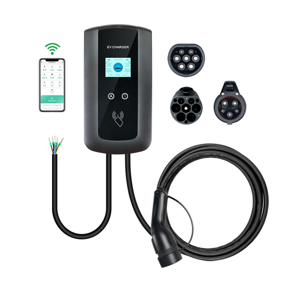 

Europe Warehouse Ac Wallbox 11kw Type 2 Pile Home Use Portable EV Charger Wall Mounted Electric Car Ev Charger Charging Station