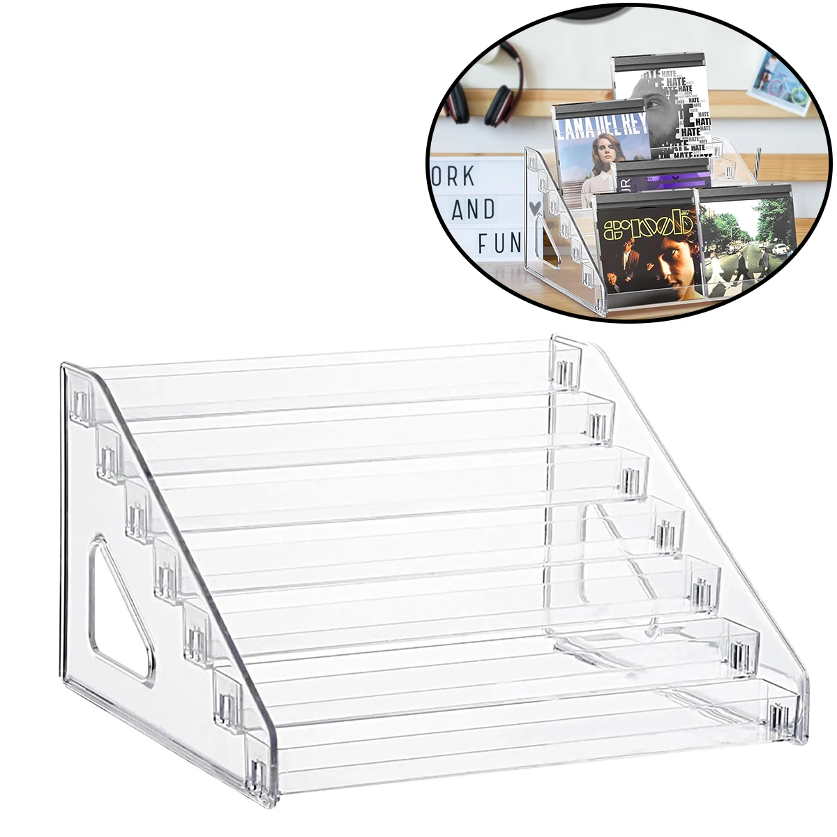 7-Tier Acrylic Display Stand – Snap-On Card Holder for Greeting, Sports Cards, Postcards & Brochures