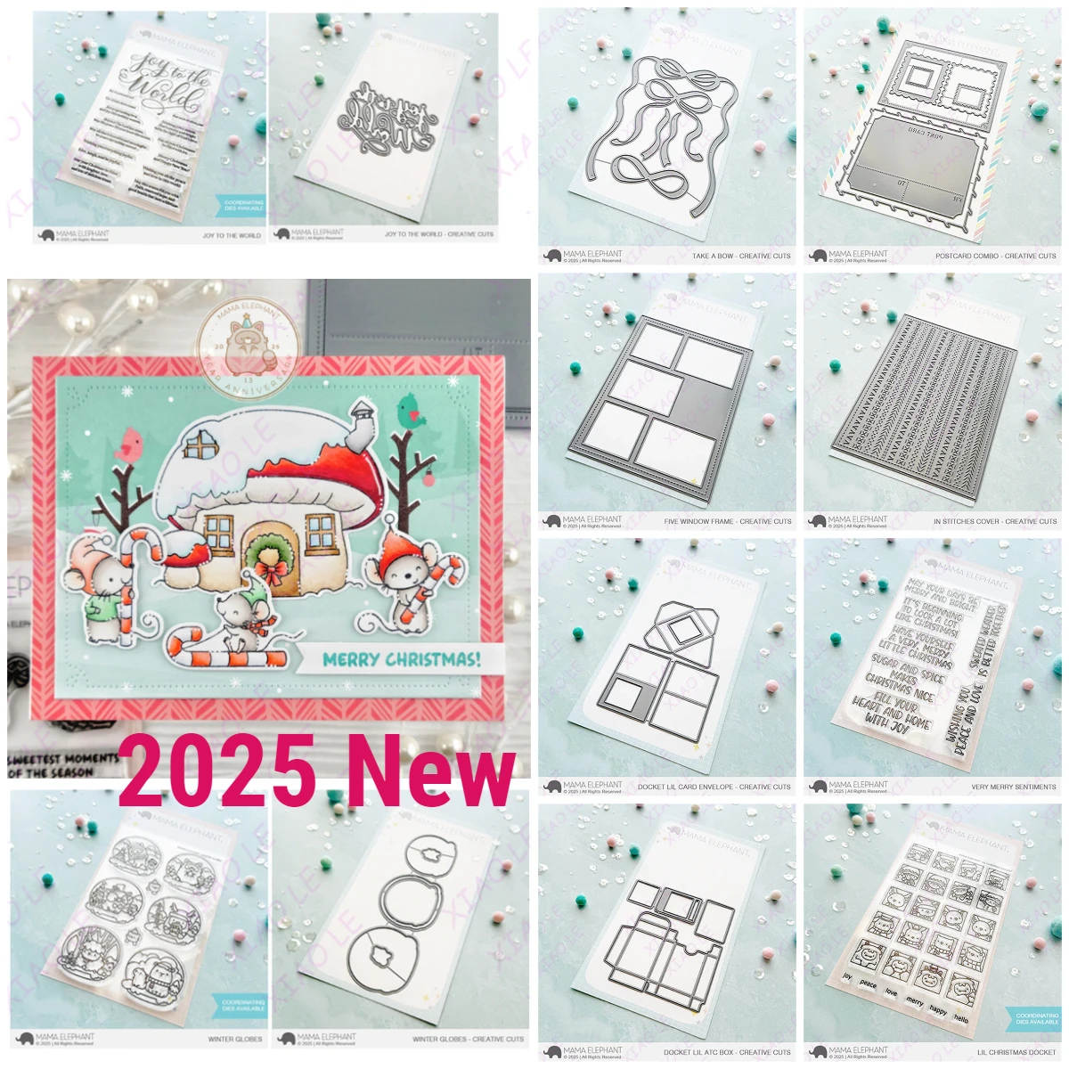 

Merry Christmas Candy Cane Clear Stamps and Metal Cutting Dies Sets for DIY Craft Making Greeting Card Scrapbooking Decoration