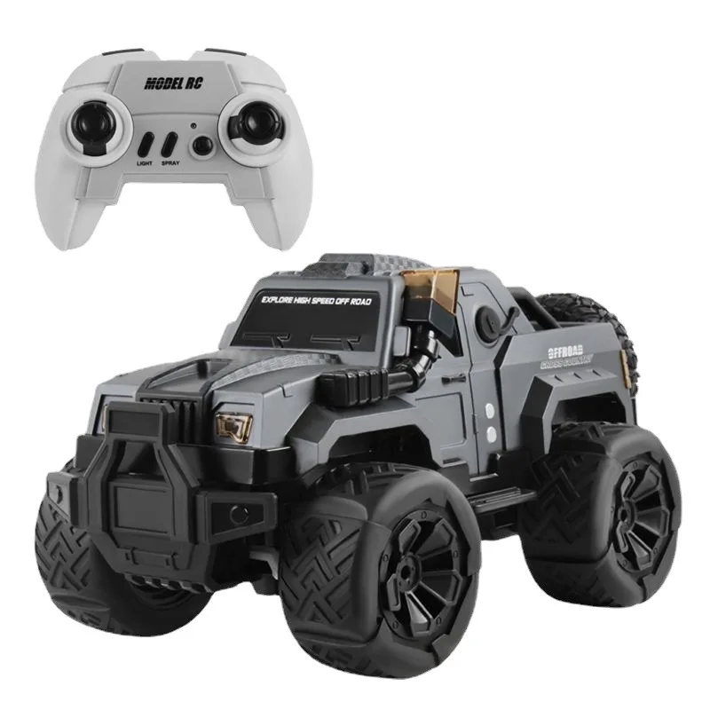 EBOYU RC02 RC Truck 1:16 Scale 2.4GHz Remote Control Spray Car 2WD Off Road RC Truck with LED Light Gift Toy for Kids