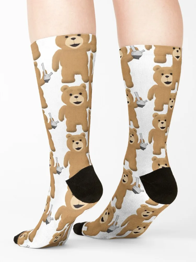 تيد مع جوارب بونغ هدية ثلج شتاء دافئ هدايا عيد الميلاد جوارب نسائية للرجال