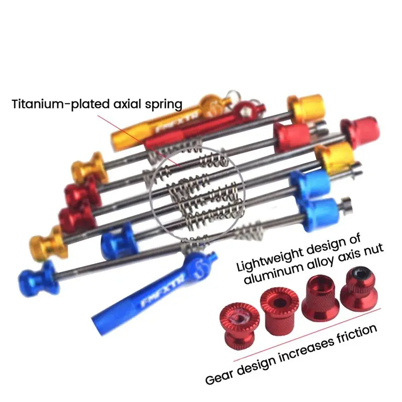 

Oct.611 Bicycle Wheels Locking Security Quick Release Post Ultralight Anti Theft Skewers Mountain Road Bike Accessories Blue