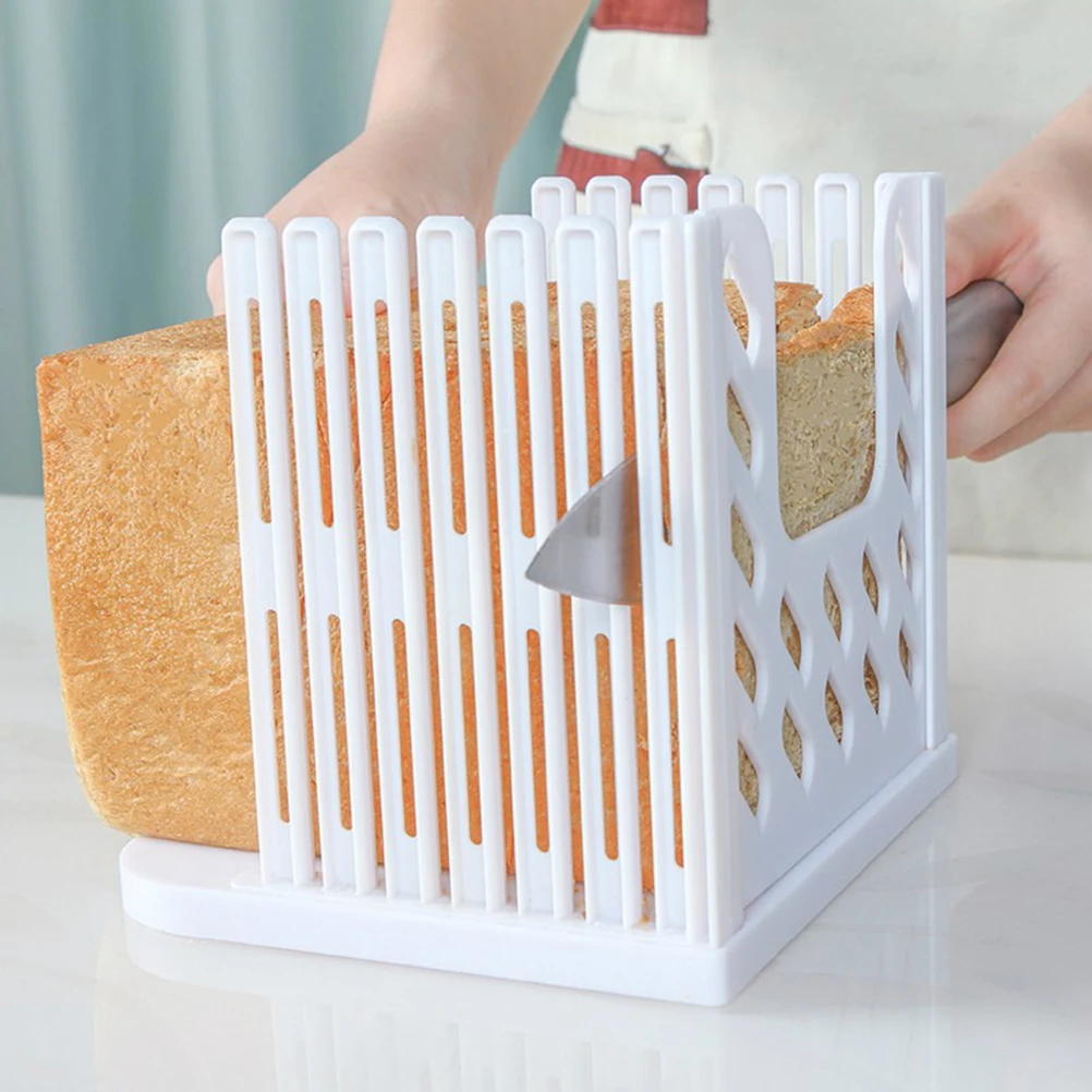 Plastic Bread Slicer Lightweight Safe Reliable Easy to Clean Long Lasting Kitchen Tool Slicing Board Catch Crumbs Keep