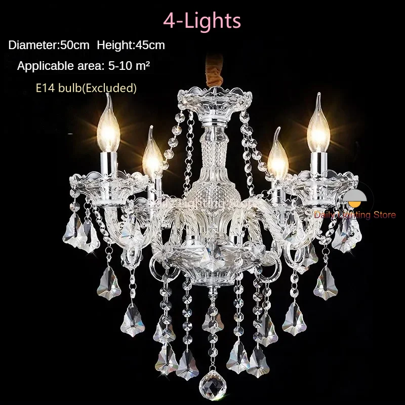 

Daily Lighitng Transparent Crystal Chandeliers Multi-6-8-15-18 Arms Optional Lustres De Cristal Chandelier LED E14 Lustre