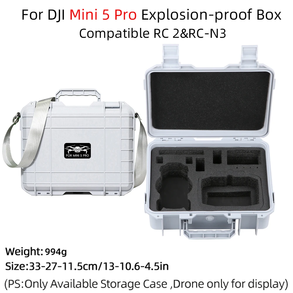 

For DJI Mini 5 Pro Storage Bag - High-Strength Explosion-Proof Box with Detachable Shoulder Straps