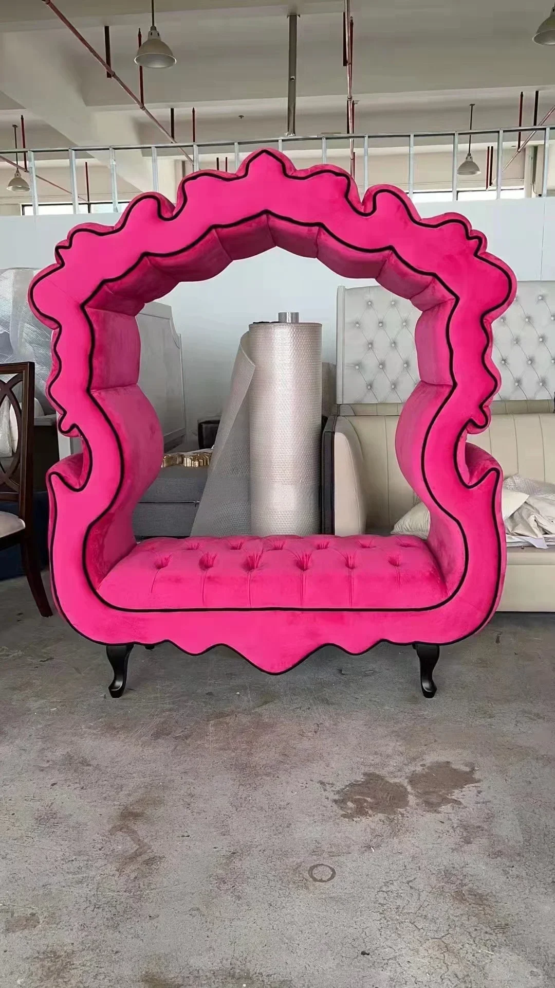 

cross-borderBeauty Salon Station Waiting Sofa Barber Shop Reception Couch Leather Waiting Chair