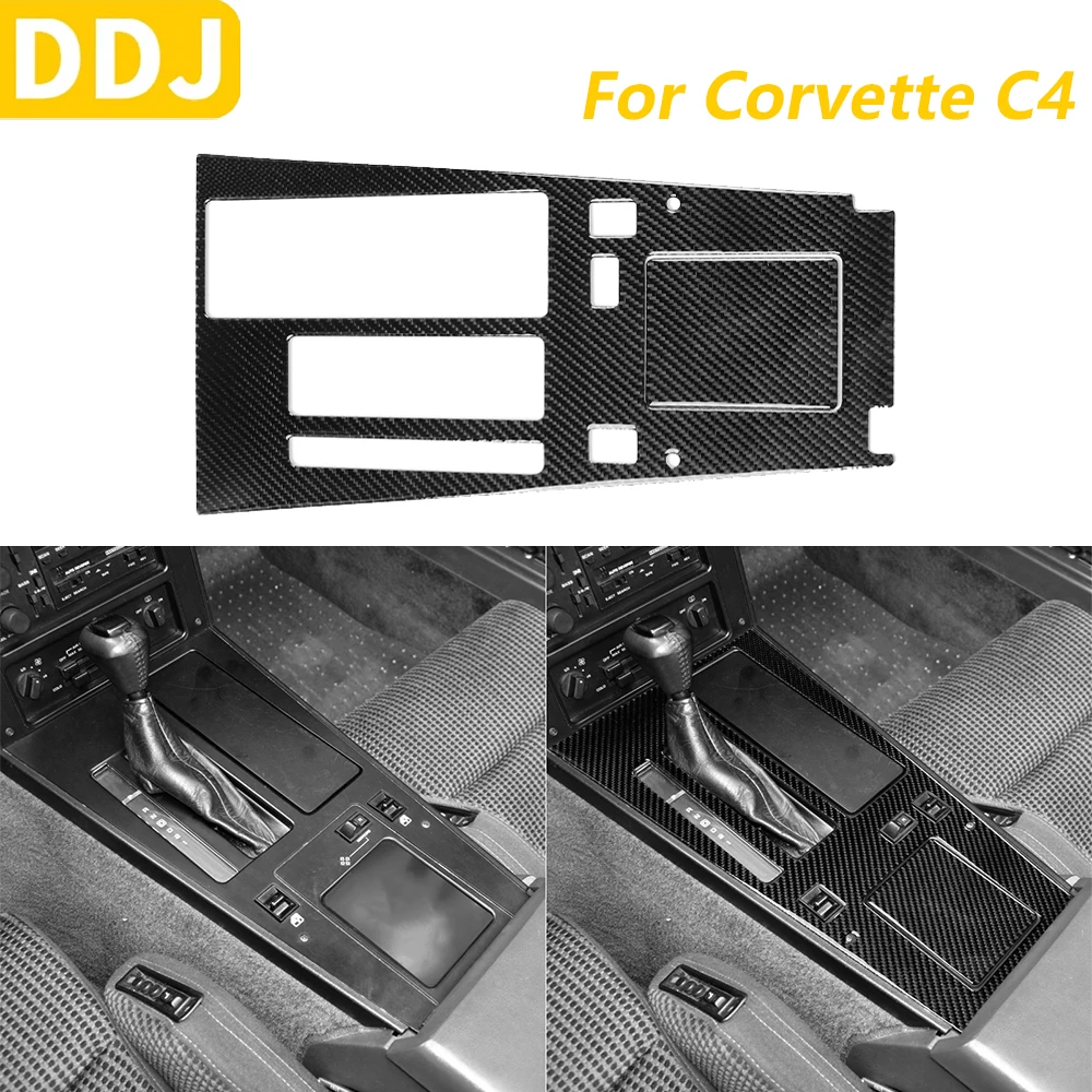 

For Chevrolet Corvette C4 1983-1989 Carbon Fiber Central Gear Shift Control Panel Cover Trim Car Accessories Decoration Sticker