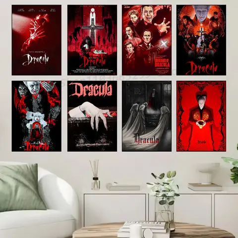 1pc Classic Horror Vampire Movie Dracula 1992 Vintage Poster Self-adhesive Art Waterproof Paper Sticker Wall Decor