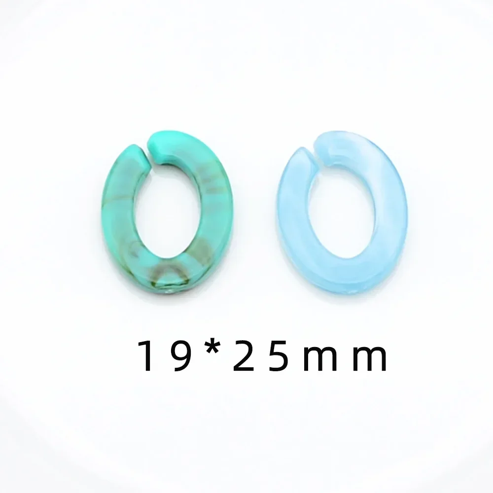 50 Pieces  19 * 25mm  Retro  Ellipse  Open Plastic Chain Insert Ring  DIY Charm Manufacturing Jewelry Accessories Materials