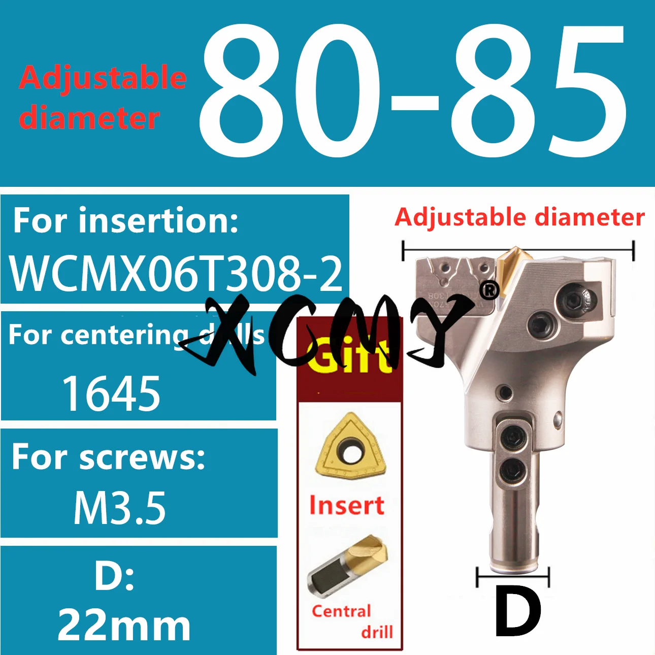 VMD verstelbare diepgat indexeerbare boor met grote diameter 45-160 mm U-boor boorgereedschap voor WCMX WCMT inbrengen