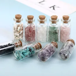 14Styles Mini Clear Bottles Natural Stone Crystal Gemstone Witchcraft Healing Spiritual Degaussing Gemstones Witch Home Decor