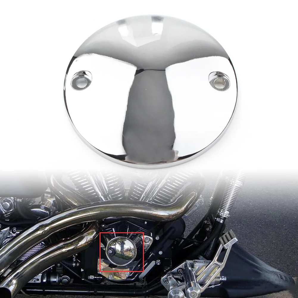 Motorcycle Chrome Ignition Timing Points Cover 2 Hole for Harley Big Twin 1970-1999 Sportster XL883 XL1200 1971-up