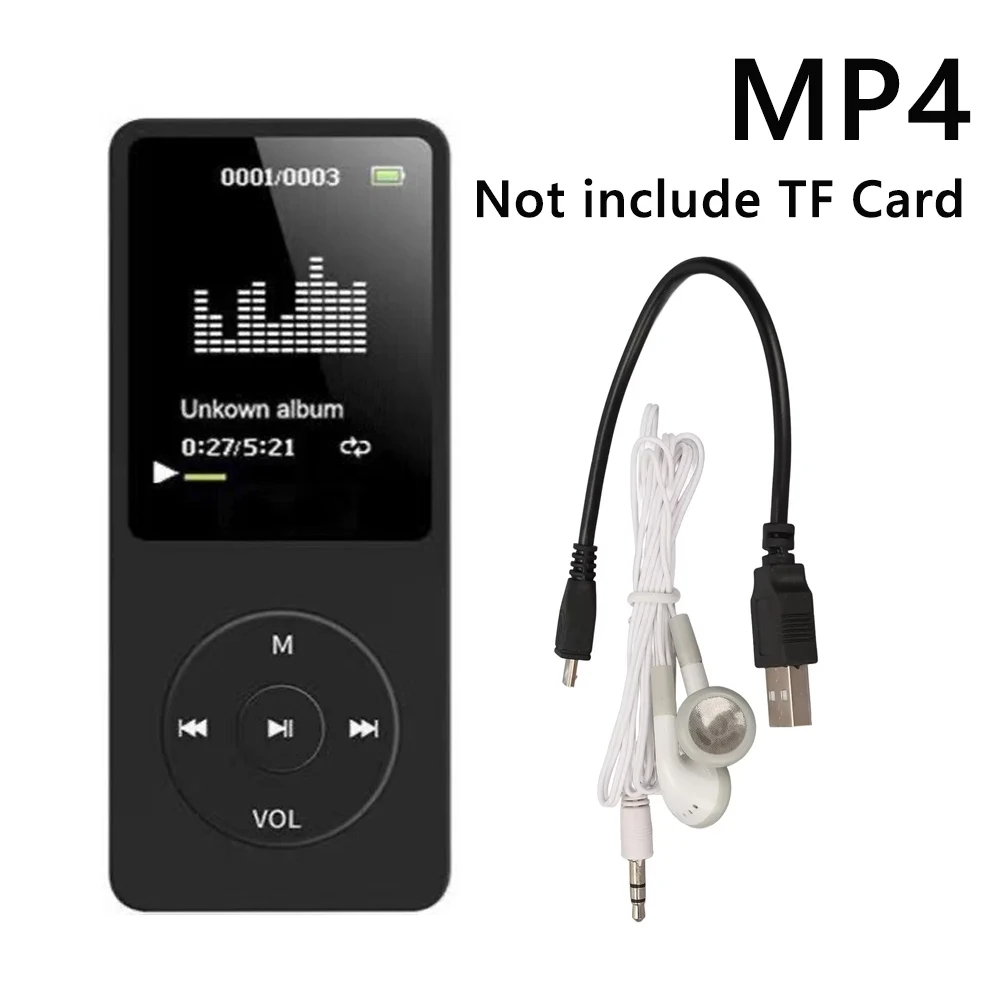 KEBIDU Mini MP3-Player Tragbarer Walkman mit IPS HD-Display TF FM-Radio E-Books Aufnahmefunktion HiFi Verlustfreier Bluetooth-Musikplayer